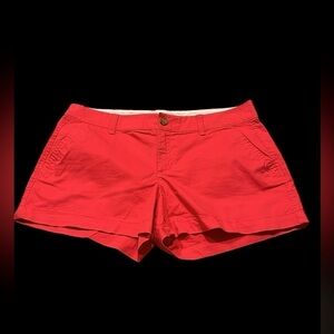 size 6 bright red 3” Old Navy chino shorts